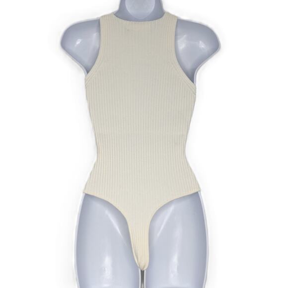 One Grey Day White Wool Bodysuit Tank - Picture 5 of 10